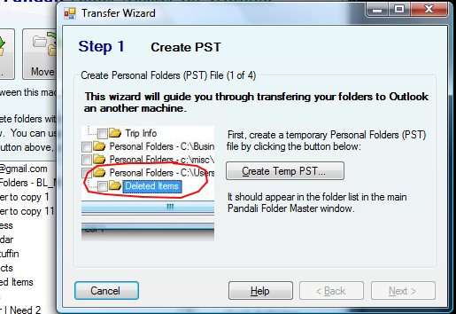 Screenshot - transfer wizard